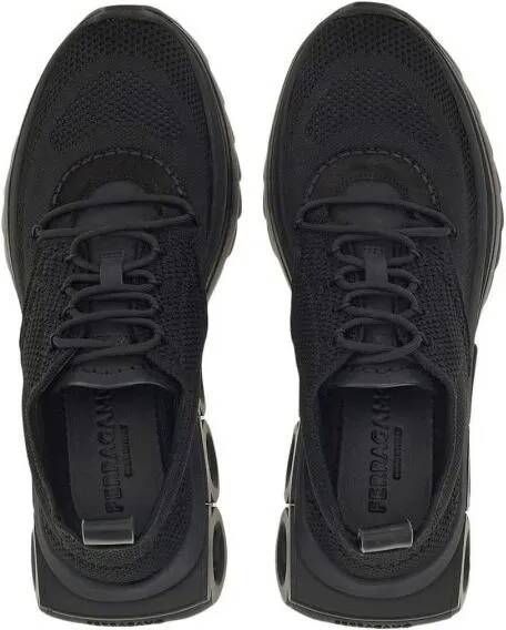 Salvatore Ferragamo Low-Top Sneakers Black Knitted Upper Sneakers in zwart