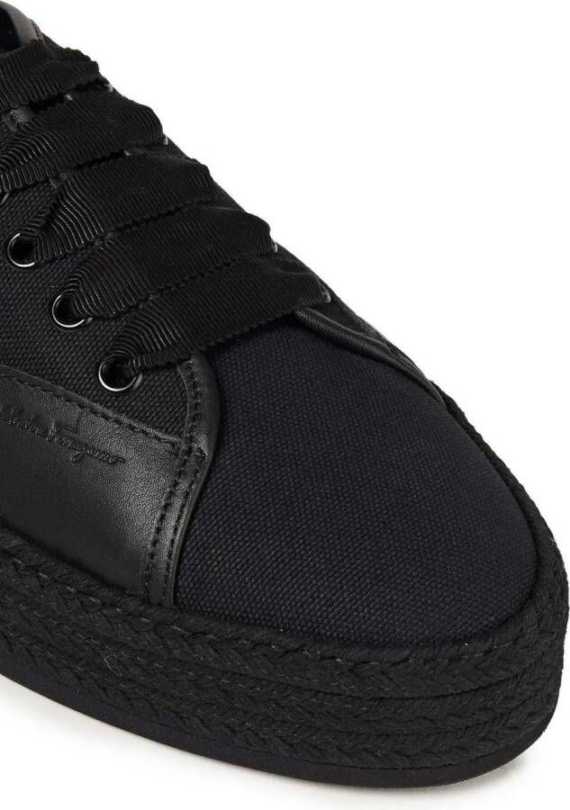 Salvatore Ferragamo Sneakers Selene Platform Espadrille Sneakers in zwart