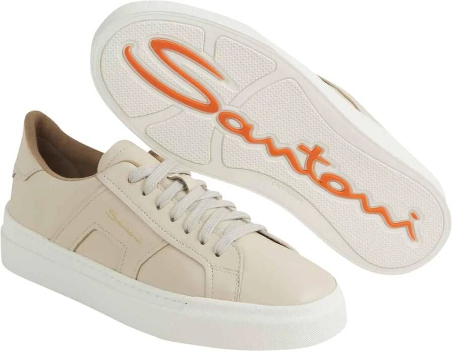 Santoni Low-Top Sneakers Low Leather Sneakers in beige