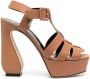 Si Rossi Sandalen Caged 125Mm Leather Sandals in bruin - Thumbnail 2