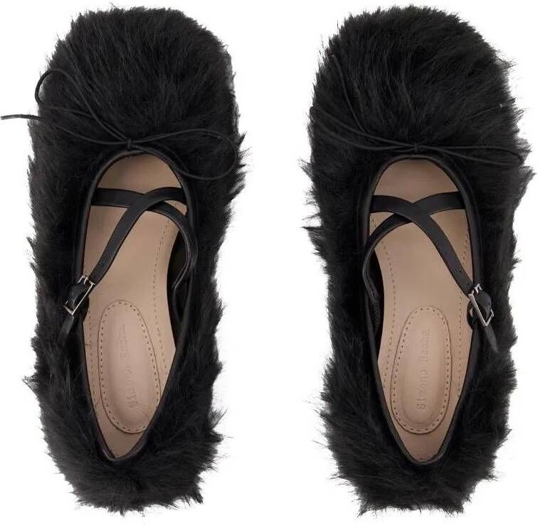 Simone Rocha Loafers Criss Cross Ballerinas Leather Black in zwart