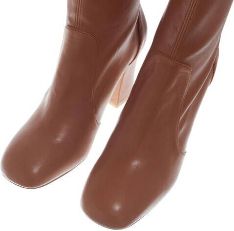 Stuart Weitzman Boots & laarzen Curveblock 85 Sock Bootie in cognac