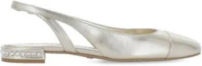 Stuart Weitzman Loafers & ballerina schoenen Crystal Slingback in goud