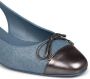 Stuart Weitzman Loafers & ballerina schoenen Sleek Bow Slingback Flat Ballerina in blauw - Thumbnail 2