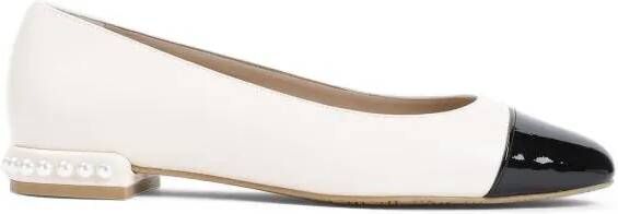 Stuart Weitzman Loafers Pearl Flat Pink Leather Ballerinas in wit