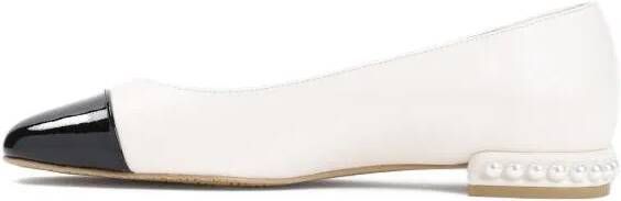 Stuart Weitzman Loafers Pearl Flat Pink Leather Ballerinas in wit