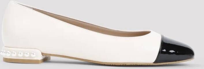 Stuart Weitzman Loafers Pearl Flat Pink Leather Ballerinas in wit