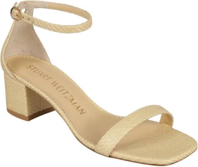 Stuart Weitzman Sandalen Square Toe Sandals in goud