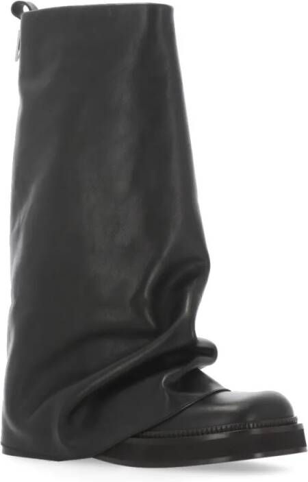 The Attico Boots Black Smooth Leather Combat Robin Boots in zwart