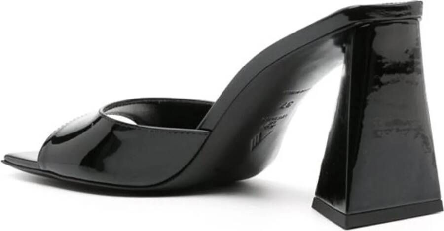 The Attico Hoge hakken Mini Devon Patent Leather Mules in zwart