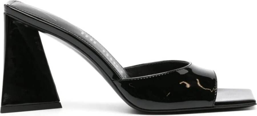 The Attico Hoge hakken Mini Devon Patent Leather Mules in zwart