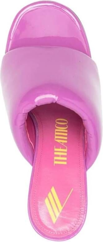 The Attico Hoge hakken mule rem 105mm pink in poeder roze