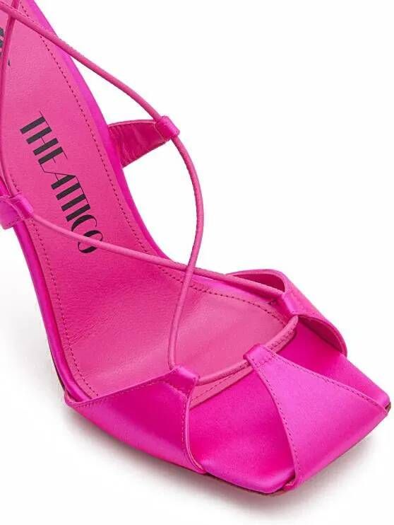 The Attico Hoge hakken 105mm Adele Ankle Strap Sandals in roze