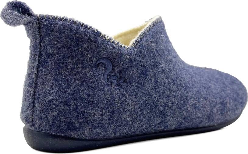 thies Low-Top Sneakers 1856 Slipper Boots dark navy with Eco Wool in blauw