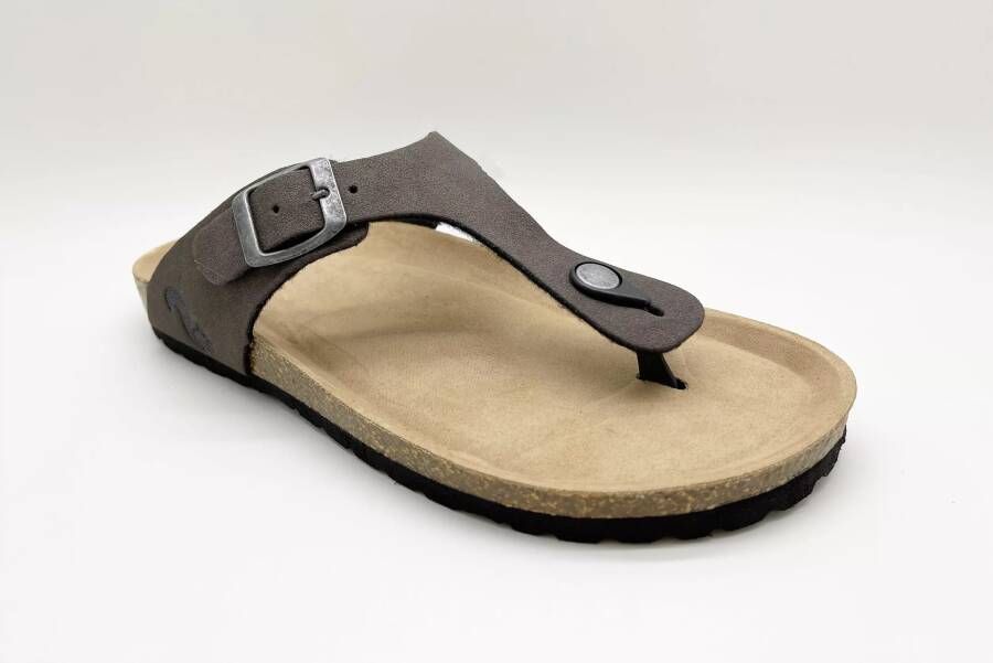 thies Sneakers 1856 Eco Bio Thong Sandal vegan charcoal ( in bruin