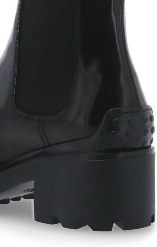 TOD'S Boots Black Smooth Leather Boots Fo Woman in zwart