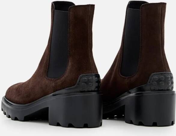 TOD'S Boots Suede Platform Chelsea Boots in bruin