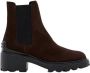 TOD'S Boots Suede Platform Chelsea Boots in bruin - Thumbnail 4