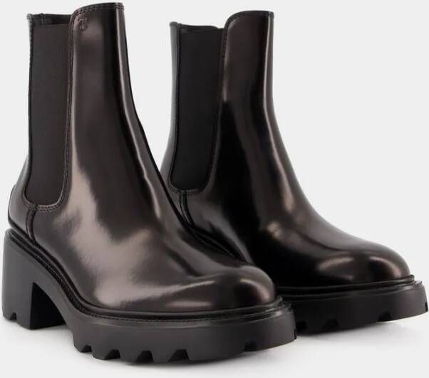 TOD'S Boots Women Chelsea Boots GOMMA CARRO Calfskin in zwart