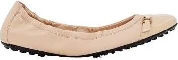 TOD'S Ballerina Leather Flat in beige