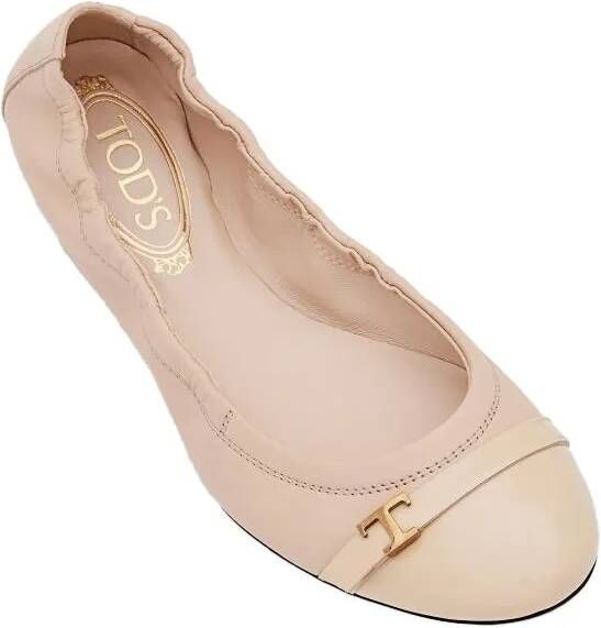 TOD'S Loafers & ballerina schoenen Ballerina Leather Flat in beige