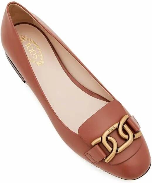 TOD'S Loafers & ballerina schoenen Ballerina Leather Flat in bruin