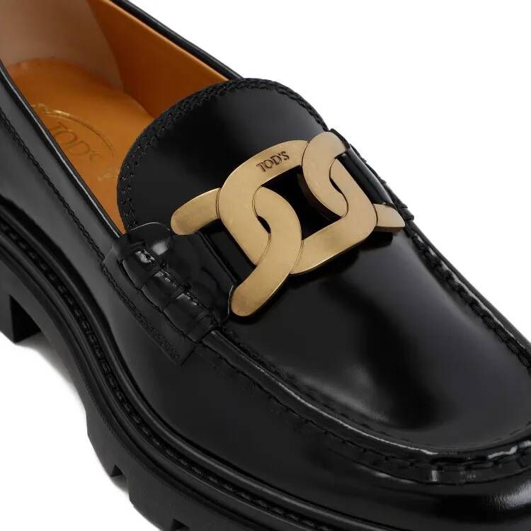 TOD'S Loafers Chain Leather Loafers in zwart