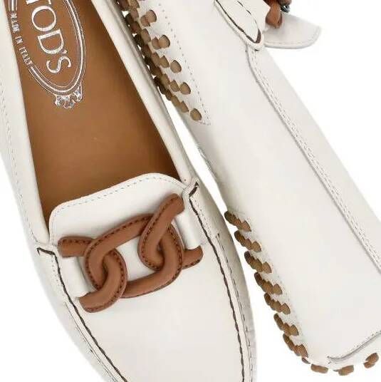 TOD'S Loafers & ballerina schoenen Leather Loafers in crème