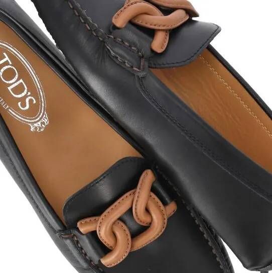 TOD'S Loafers & ballerina schoenen Leather Loafers in zwart