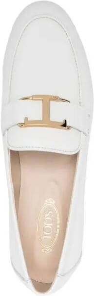 TOD'S Loafers & ballerina schoenen T-Logo Leather Loafers in wit