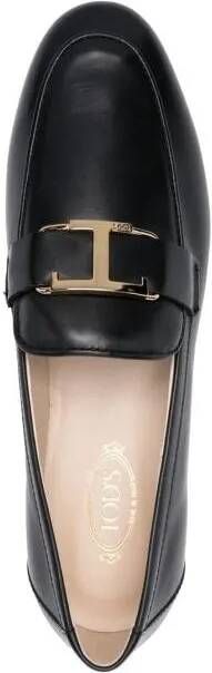 TOD'S Loafers T-Logo Leather Loafers in zwart