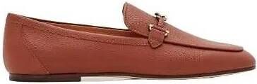 TOD'S Flat Leather Loafers in bruin