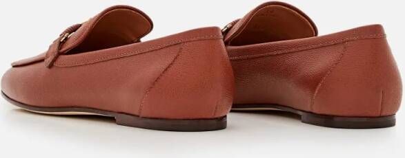 TOD'S Flat Leather Loafers in bruin