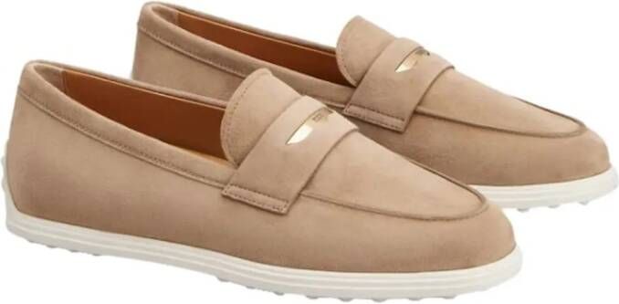 TOD'S Loafers Flat Shoes Cappuccino in bruin