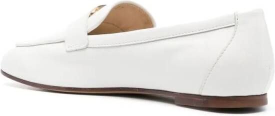 TOD'S T-Logo Leather Loafers in beige