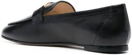 TOD'S T-Logo Leather Loafers in zwart