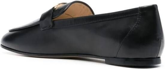 TOD'S T-Logo Leather Loafers in zwart