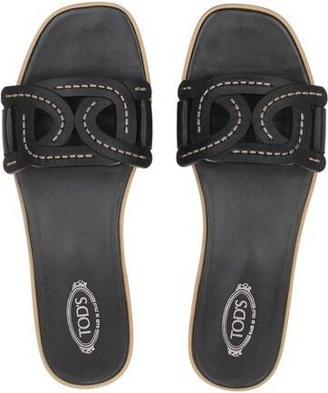 TOD'S Sandalen Catena Strap Slides Leather in zwart