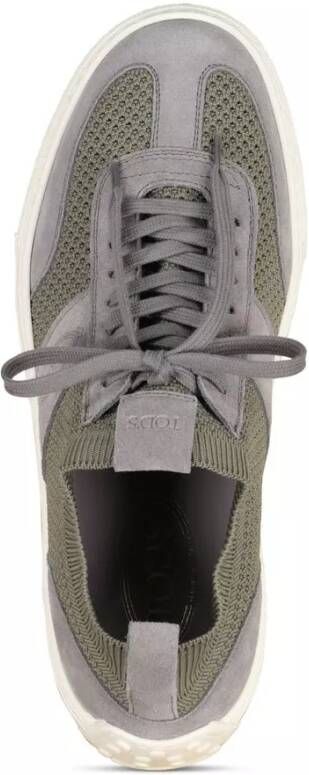 TOD'S Low-Top Sneakers aus Leder & Strick in grijs