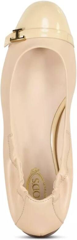 TOD'S Sneakers Ballerinas aus Leder mit Logo 48104150401370 in beige