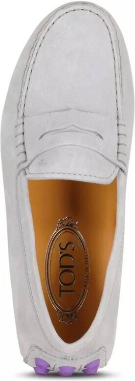 TOD'S Low-Top Sneakers Mokassins aus Veloursleder in grijs