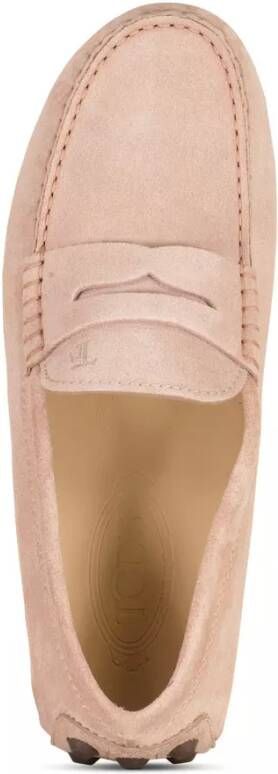 TOD'S Low-Top Sneakers Mokassins aus Veloursleder in beige