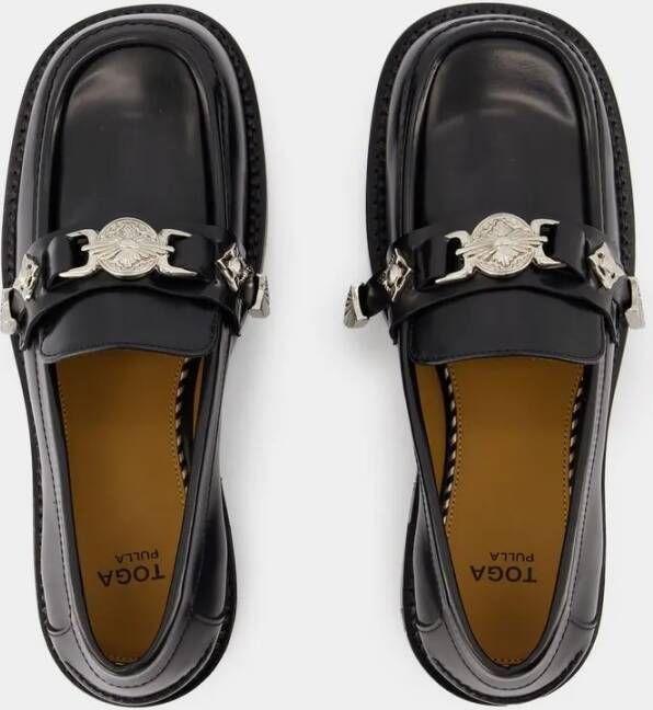 Toga Pulla Loafers & ballerina schoenen Aj1348 Loafers Leather Black in zwart