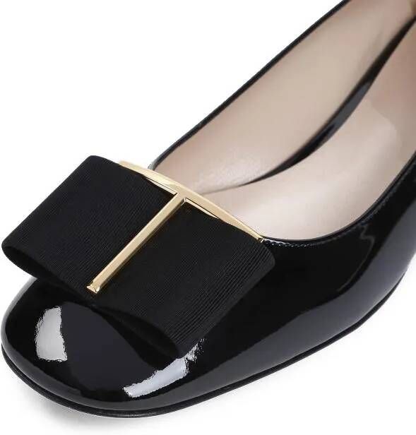 Tom Ford Loafers Black Calf Leather Ballerina in zwart