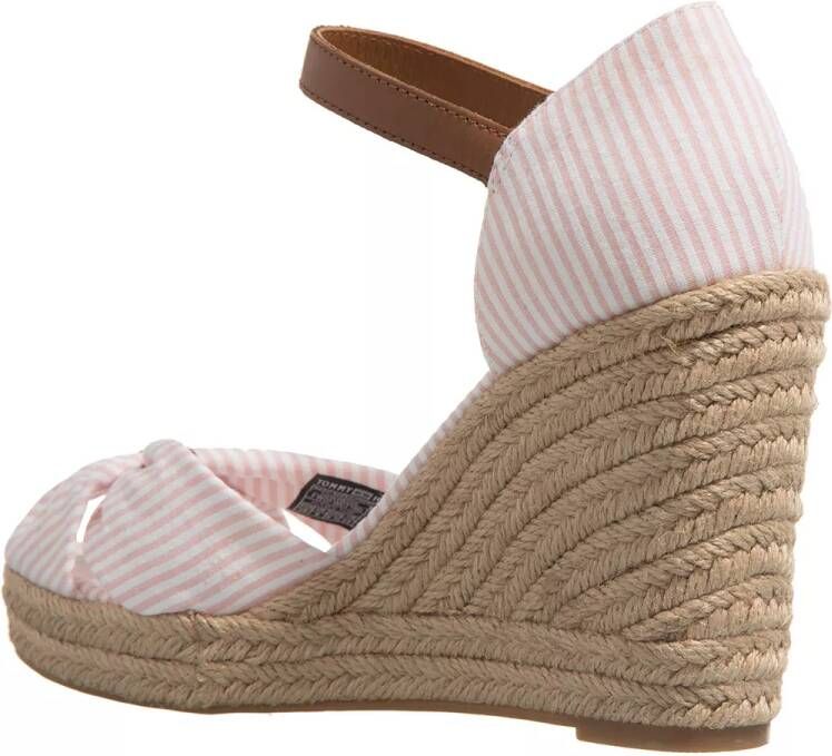 Tommy Hilfiger Espadrilles Basic Seersucker High Wedge in poeder roze