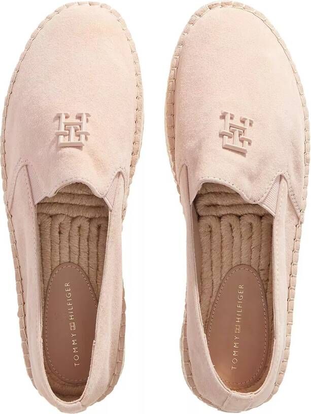 Tommy Hilfiger Espadrilles Th Suede Flatform Espadrille in poeder roze