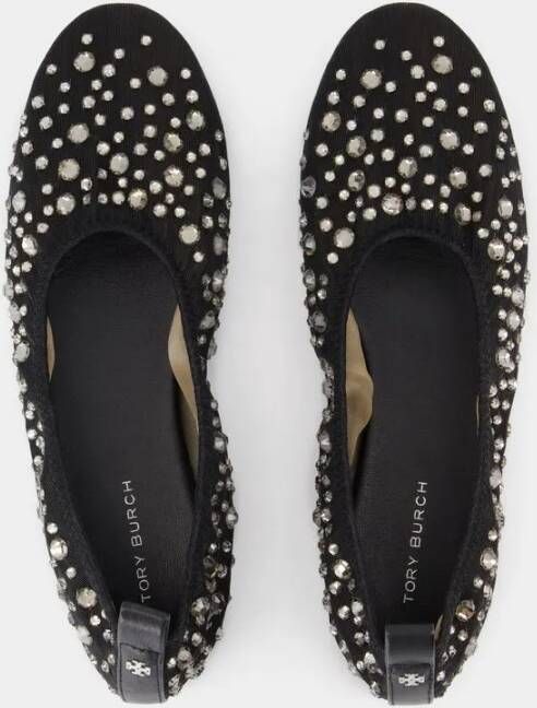 TORY BURCH Crystal Ballerinas Nylon Black in zwart