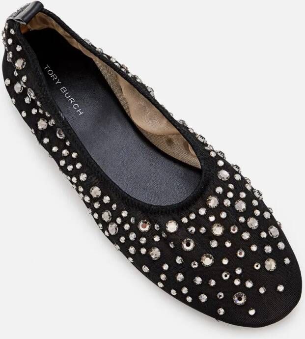 TORY BURCH Crystal Embellishments Ballerina Flats in zwart