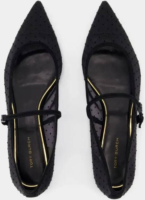 TORY BURCH Loafers Double T Buckle Mary Jane Ballerinas Synthetic in zwart