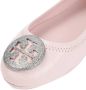 TORY BURCH Loafers & ballerina schoenen Shell Pink Ovine Leather Minnie Pave Ballerina in roze - Thumbnail 2